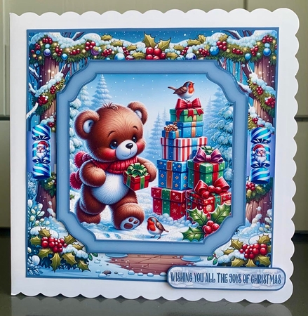 Teddy Bears Christmas 7x7 by Elaine  Harmer
