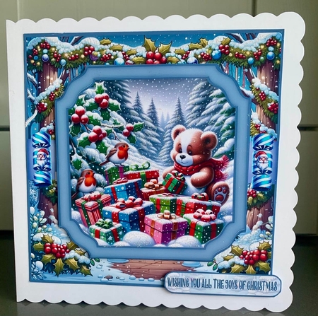Teddy Bears Christmas 7x7 by Elaine  Harmer
