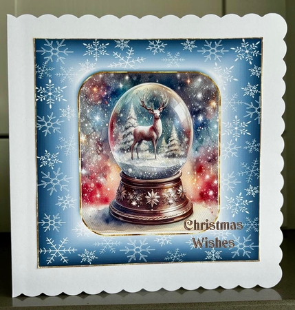 Snow globe stag background 1 by Elaine Harmer