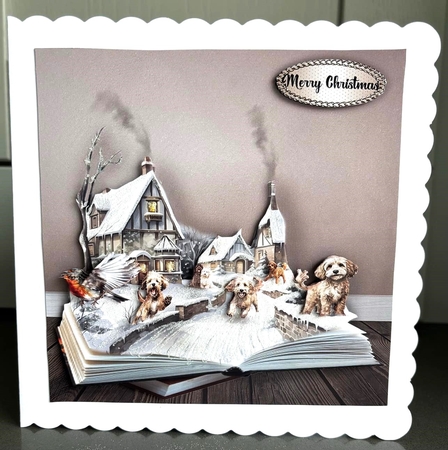 cockerpoos playing in the snow by Elaine  Harmer