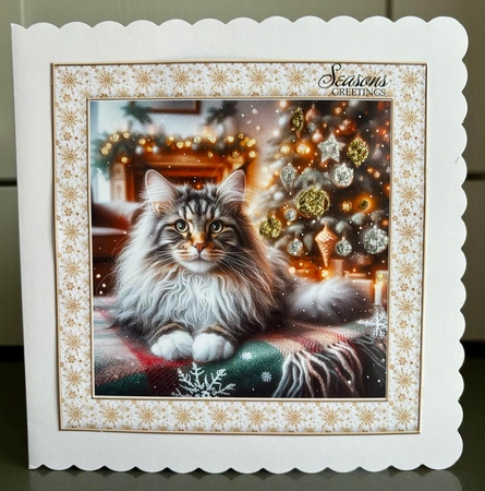 Christmas Tree Cat 2 by Elaine Harmer