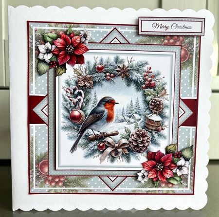 Robin Christmas Wreath Mini Page Kit by Elaine  Harmer