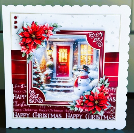 Red Door Snowman by Elaine  Harmer