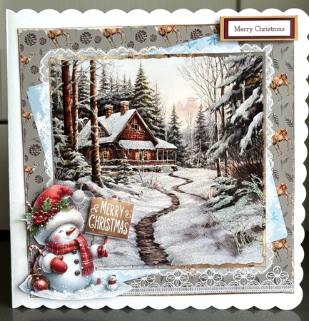 Winter Woodland 1: Snowy Cabin 7 x 7 Card Mini Kit, 8 Sheets by Elaine  Harmer