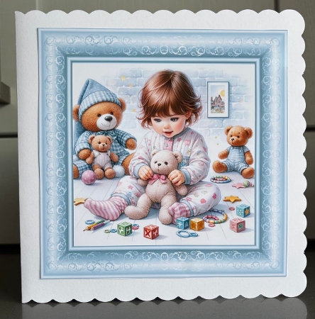 x4 Baby Girl in Pjs 1 - Illustrations for Cardmakers & Designers   by Elaine  Harmer