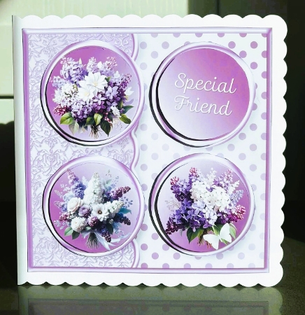 Lilac Blossom - Round Layers Card Mini Kit by Elaine  Harmer