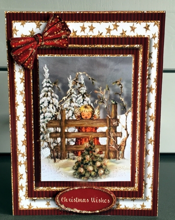 Beautiful Vintage Angel and the Christmas Tree by Elaine  Harmer