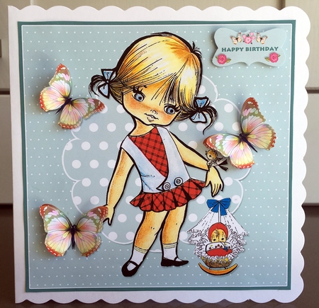 Sugar N'spice Pony Tail Girl Topper by Elaine  Harmer