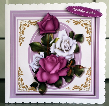 Beautiful Lilac and White Roses  by Elaine  Harmer
