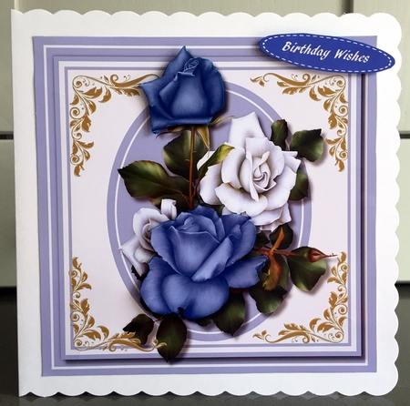 Lovely Blue and White Roses , 2 by Elaine  Harmer