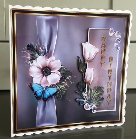 Flowers & Butterfly Birthday Card by Elaine  Harmer