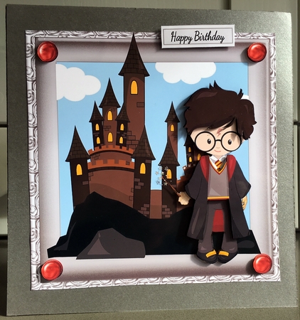 Little Wizard Boy Brunette 8x8 by Elaine Harmer