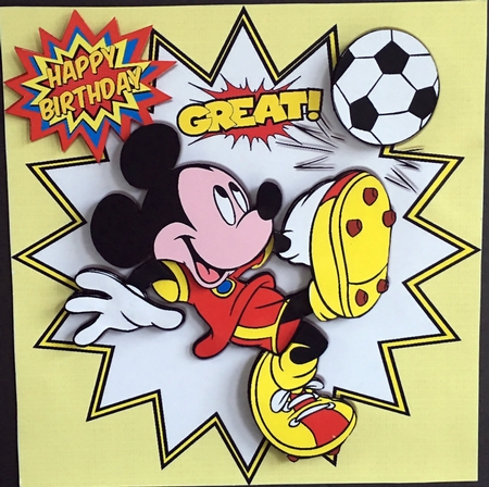 Sporty Mouse playing footie 8x8 mini kit by Elaine  Harmer