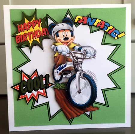 Sporty Mouse having fun riding a bike 8x8 mini kit by Elaine  Harmer