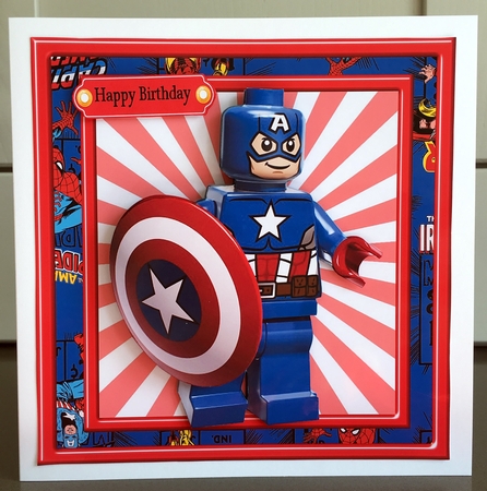 Captain America Lego 8x8 Mini Kit by Elaine  Harmer