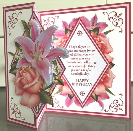Diamond fold back - Stargazers & Pink Roses by Elaine  Harmer