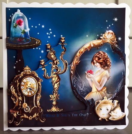 Fairy Tales - The Enchanted Rose - Tale As Old As Time 10 - Special 3D Decoupage + Insert & Tag by Elaine  Harmer
