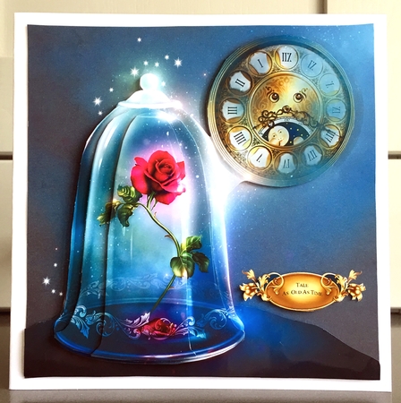 Fairy Tales - The Enchanted Rose - Tale As Old As Time 20 - Special 3D Decoupage + Insert & Tag by Elaine  Harmer