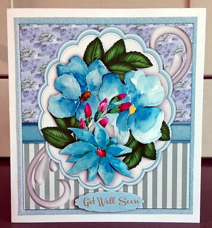 Beautiful Water Coloured Aqua Flowers  by Elaine  Harmer