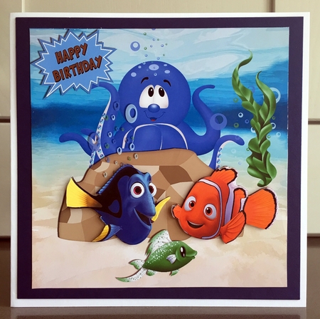 Bobbing along on the beautiful briny sea cute fish 8x8 by Elaine  Harmer
