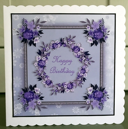 Posies of Love Floral Card - Purple by Elaine  Harmer