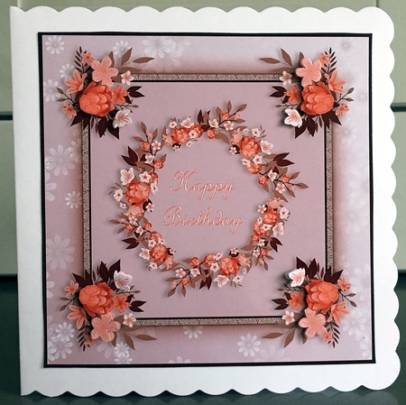 Posies of Love Floral Card - Red by Elaine  Harmer