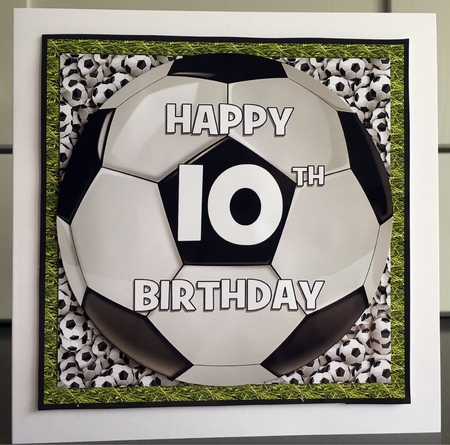 10th - FOOTBALL TOPPER WITH AGE - QUICK CARD  by Elaine  Harmer