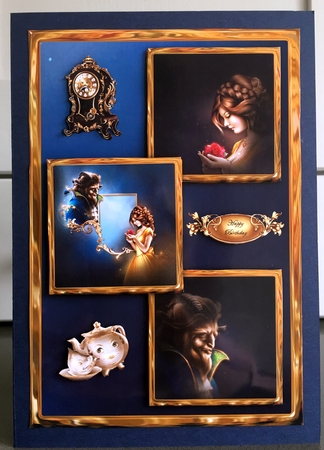Beauty & The Beast Three Square Quick Card by Elaine  Harmer