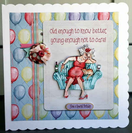 Oldies 7 x 7 Old enough to know better quick card front by Elaine  Harmer