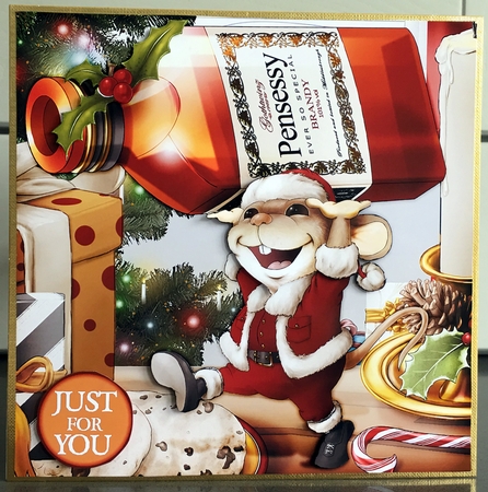 Mr Christmas Brandy Mouse 8x8 by Elaine Harmer