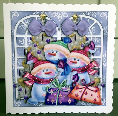 Christmas Windows Cute Snowmen by Elaine  Harmer