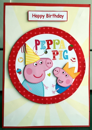 Peppa Pig Birthday A5 Decoupage by Elaine  Harmer