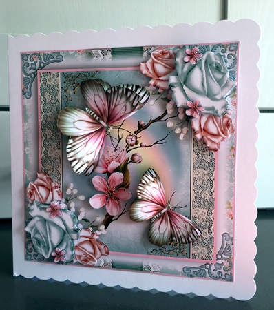 Blossom Rose Flutters Card Front Kit by Elaine  Harmer