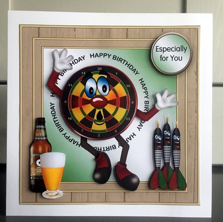 Dartboard 7x7 card front/topper by Elaine  Harmer