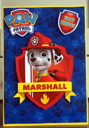 Paw Patrol Marshall Birthday A5 Decoupage by Elaine  Harmer