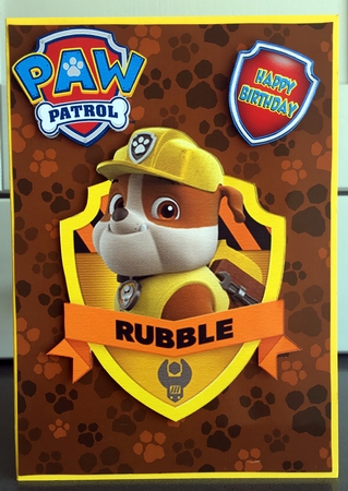 Paw Patrol Rubble Birthday A5 Decoupage Featured Gallery Photo