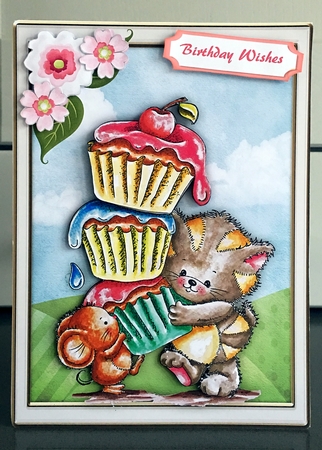Cat and Mouse Cupcake Tower by Elaine  Harmer