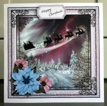 Santa and Sleigh Aurora Borealis 1 by Elaine  Harmer