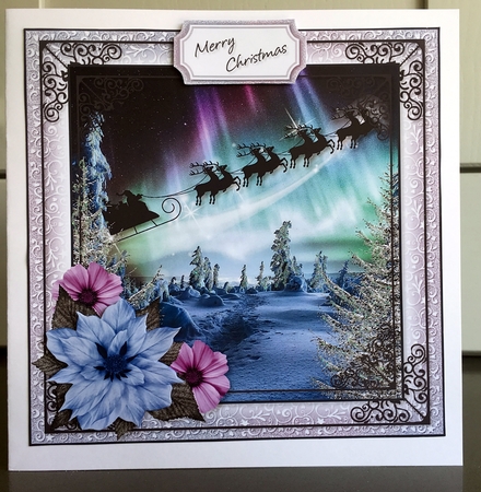 Santa and Sleigh Aurora Borealis 2 by Elaine  Harmer