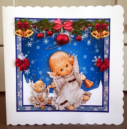 Angels Blue Christmas 6 by Elaine  Harmer