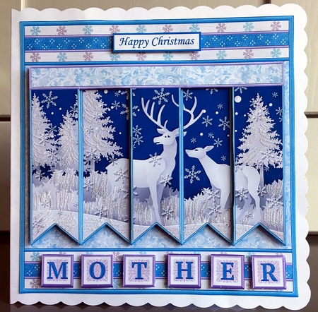 FOREST DEER Christmas 7.5 Quick Card Kit Create Any Name Alphabet in 2 sizes by Elaine  Harmer