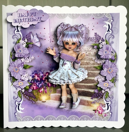 Sweet Lilac Lace and Gems Mini Kit by Elaine  Harmer
