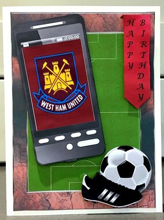 Football  Phone Card for Westham Fan Old Badge by Elaine  Harmer