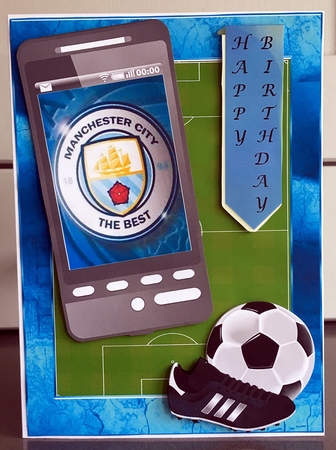Football  Phone Card for Man City Fan by Elaine  Harmer