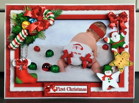 Baby girls first Christmas buttons and bows mini kit by Elaine  Harmer