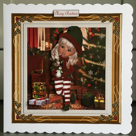 Wonderful Christmas Time Decoupage Topper by Elaine  Harmer