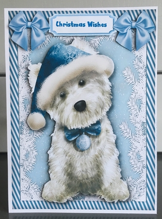Cute Westie in a Blue Hat  by Elaine  Harmer