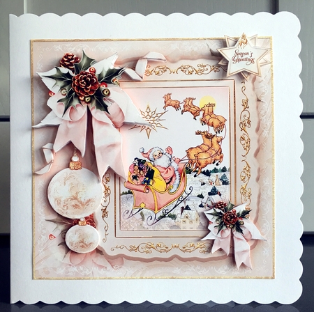 Vintage Christmas Santa in The Sky Mini Kit by Elaine  Harmer