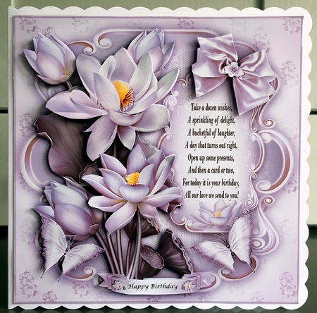 Violet Lotus Flowers Card Mini Kit Request by Elaine  Harmer