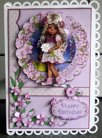 Sweet Little Flower Girl  A5 Card Front, Topper & Decoupage by Elaine  Harmer